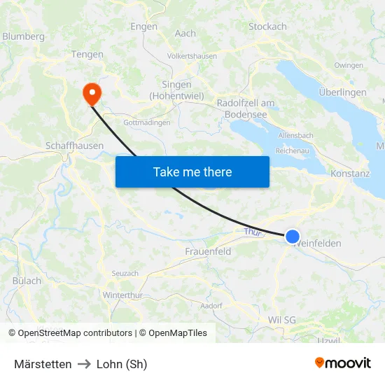 Märstetten to Lohn (Sh) map