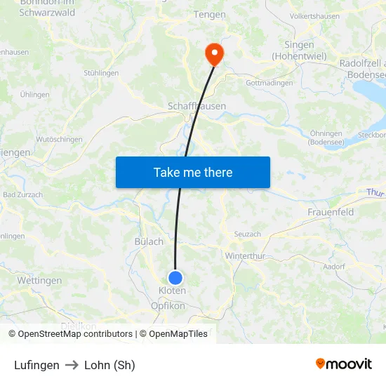 Lufingen to Lohn (Sh) map