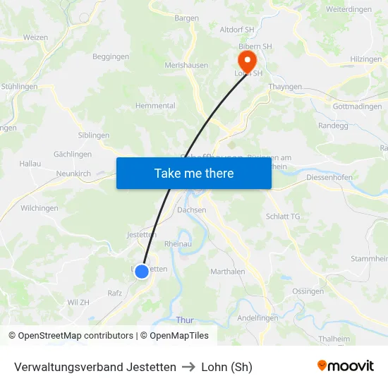 Verwaltungsverband Jestetten to Lohn (Sh) map