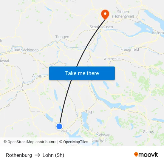 Rothenburg to Lohn (Sh) map
