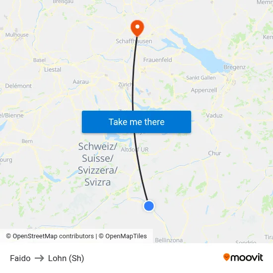 Faido to Lohn (Sh) map