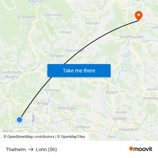 Thalheim to Lohn (Sh) map