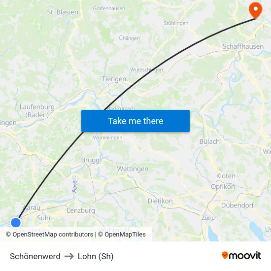 Schönenwerd to Lohn (Sh) map