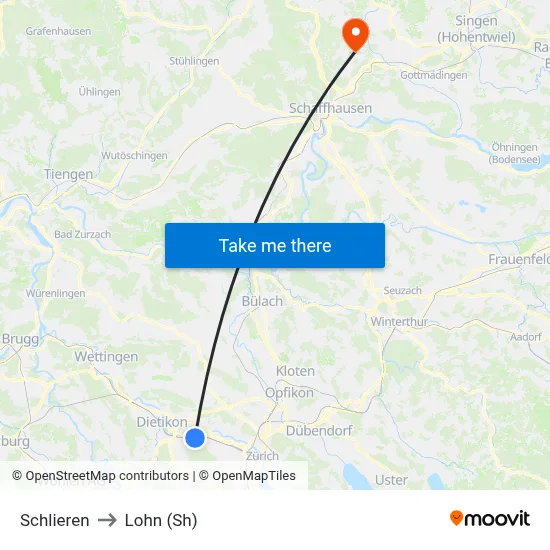 Schlieren to Lohn (Sh) map