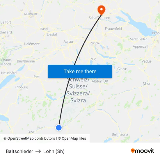 Baltschieder to Lohn (Sh) map