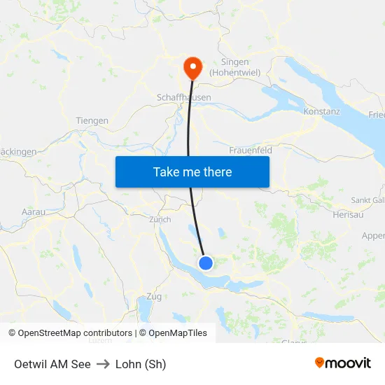Oetwil AM See to Lohn (Sh) map