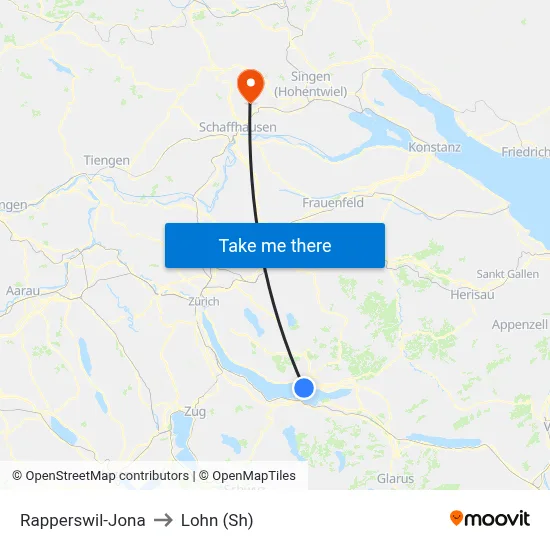 Rapperswil-Jona to Lohn (Sh) map