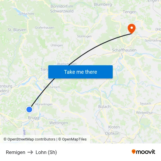 Remigen to Lohn (Sh) map