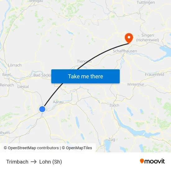 Trimbach to Lohn (Sh) map