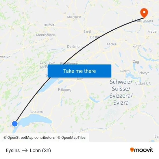 Eysins to Lohn (Sh) map