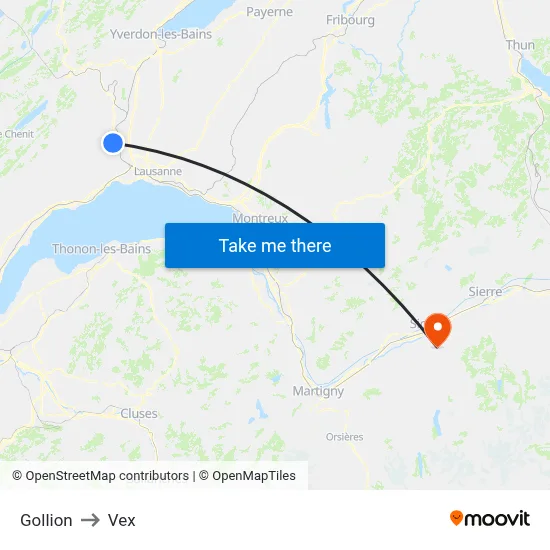 Gollion to Vex map