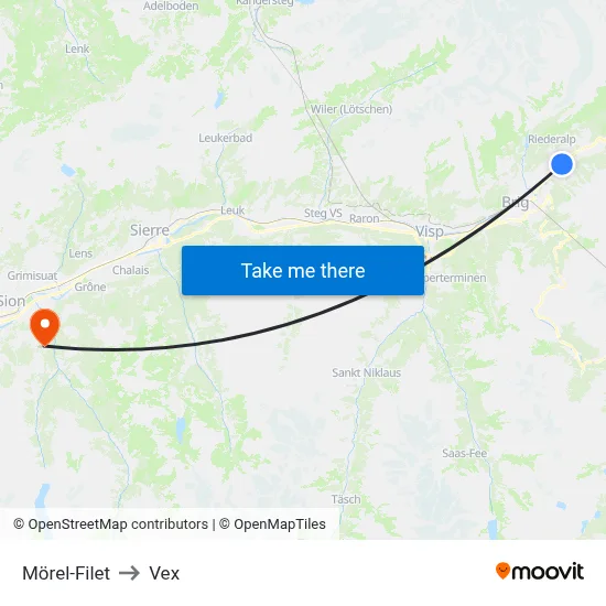 Mörel-Filet to Vex map