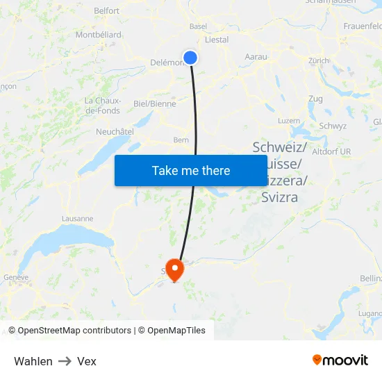 Wahlen to Vex map