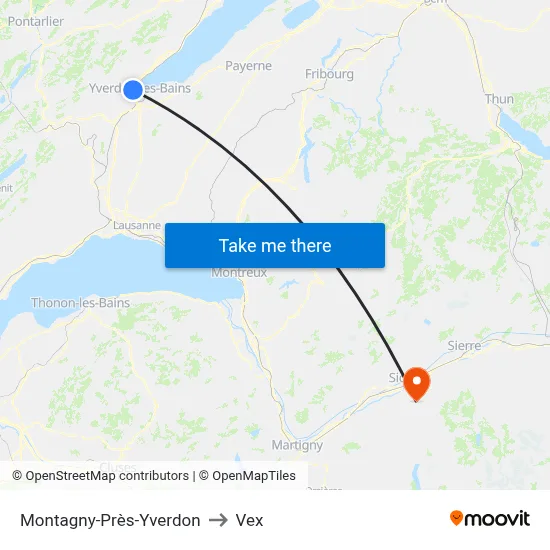 Montagny-Près-Yverdon to Vex map