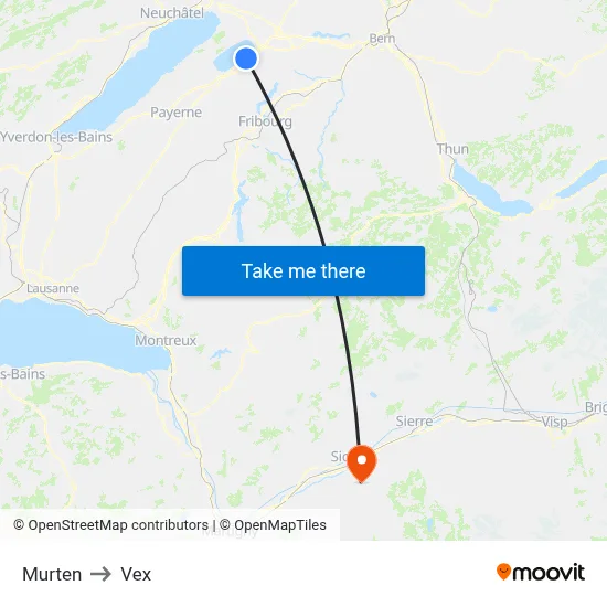 Murten to Vex map