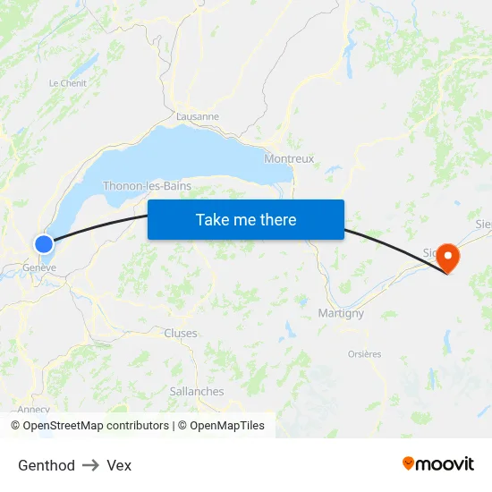 Genthod to Vex map