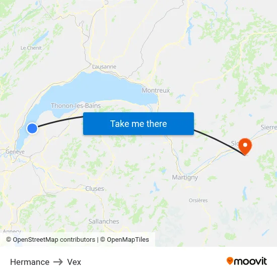 Hermance to Vex map