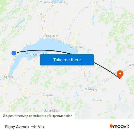 Signy-Avenex to Vex map