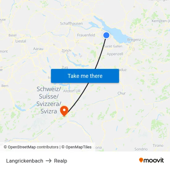 Langrickenbach to Realp map