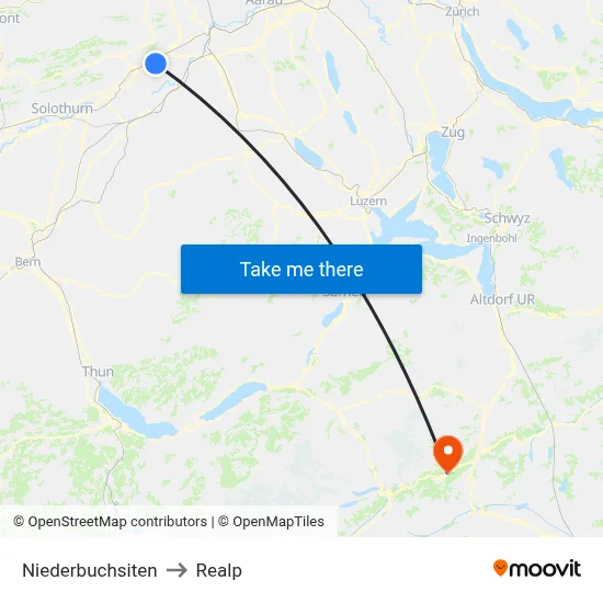 Niederbuchsiten to Realp map
