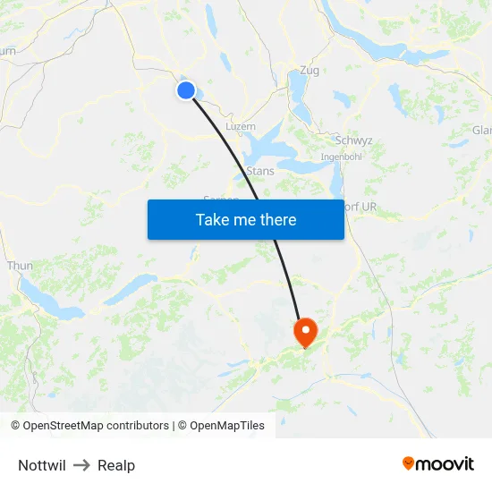 Nottwil to Realp map
