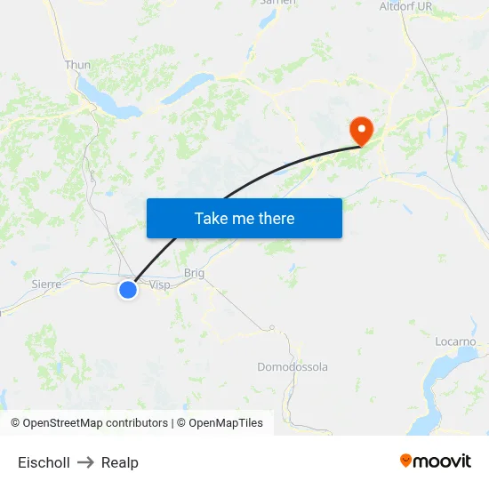 Eischoll to Realp map