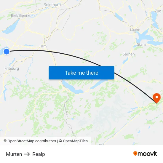 Murten to Realp map