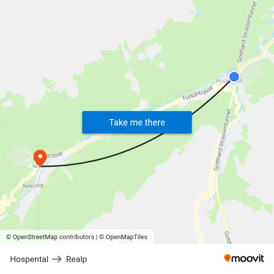 Hospental to Realp map