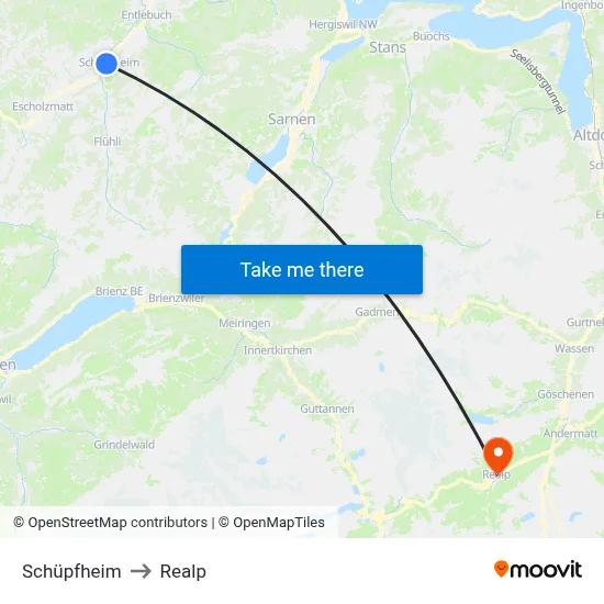 Schüpfheim to Realp map