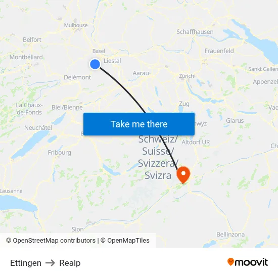 Ettingen to Realp map