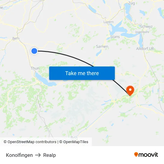 Konolfingen to Realp map