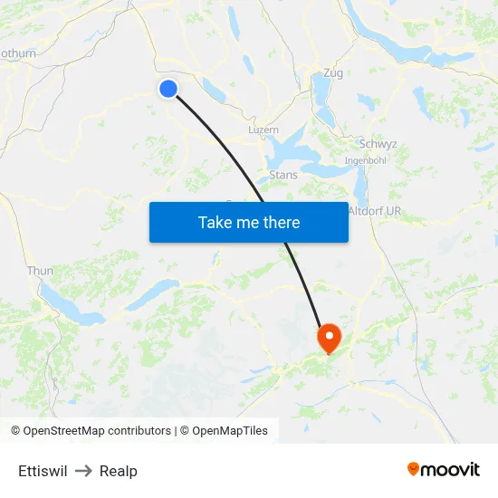 Ettiswil to Realp map