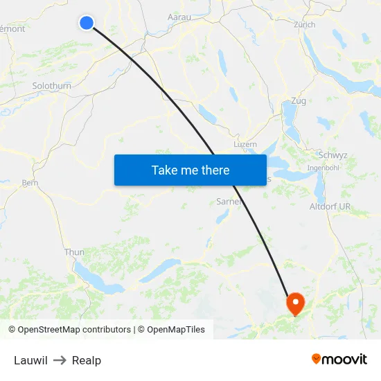 Lauwil to Realp map