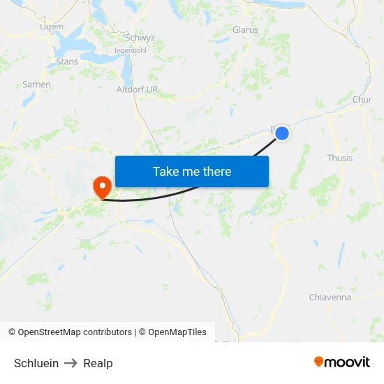 Schluein to Realp map