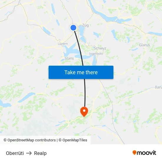 Oberrüti to Realp map