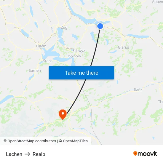 Lachen to Realp map