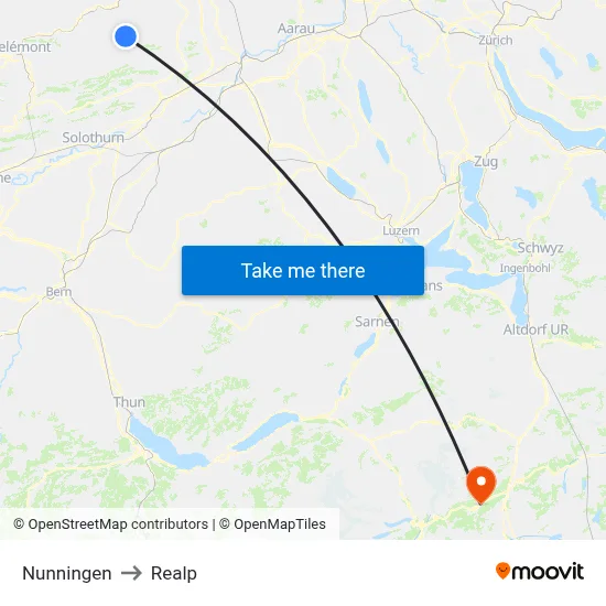 Nunningen to Realp map