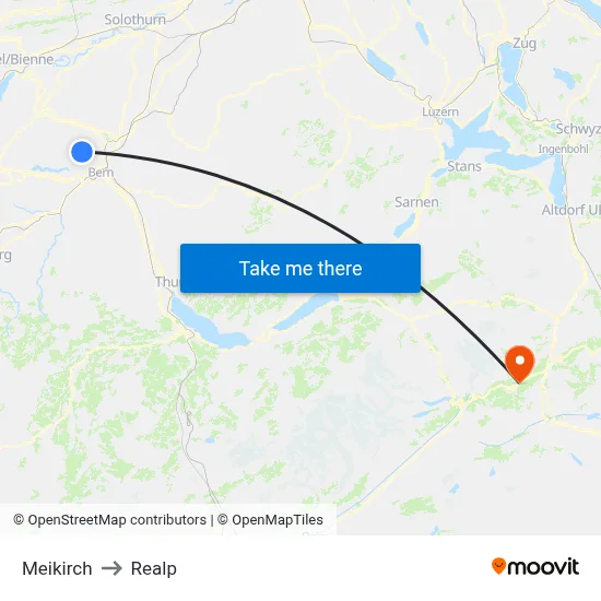 Meikirch to Realp map