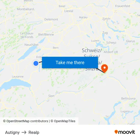 Autigny to Realp map