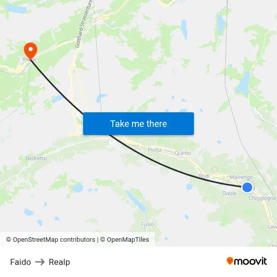 Faido to Realp map