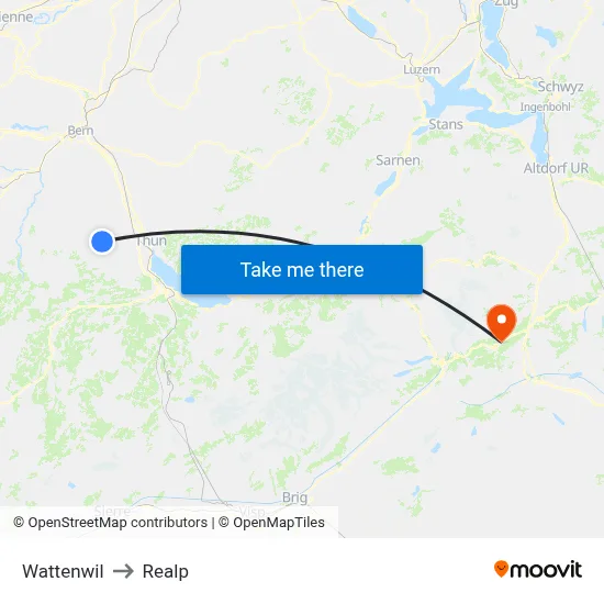 Wattenwil to Realp map