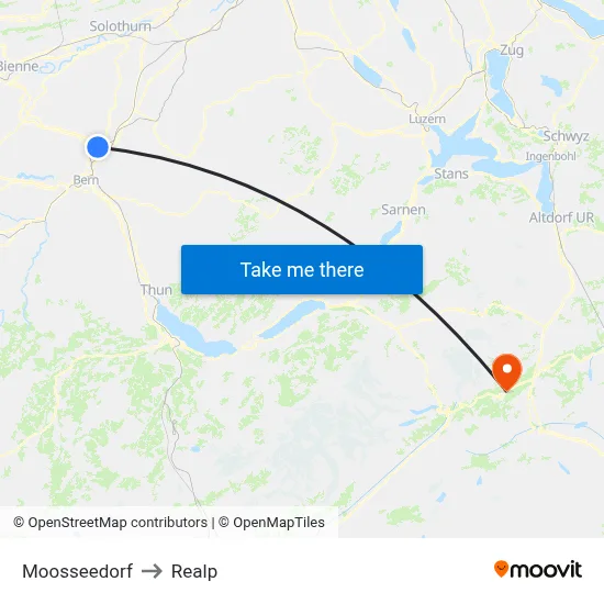 Moosseedorf to Realp map