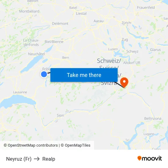 Neyruz (Fr) to Realp map