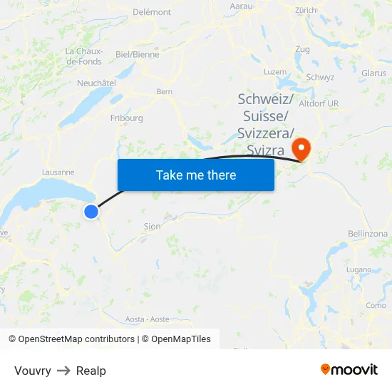 Vouvry to Realp map
