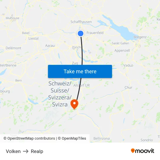 Volken to Realp map