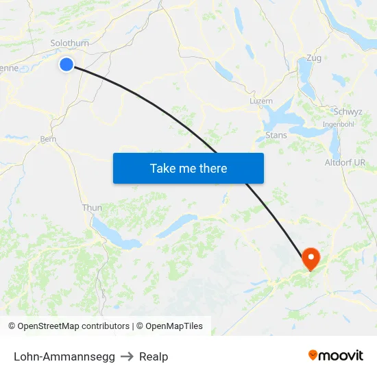 Lohn-Ammannsegg to Realp map