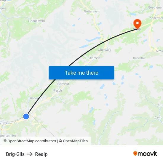 Brig-Glis to Realp map