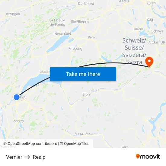 Vernier to Realp map