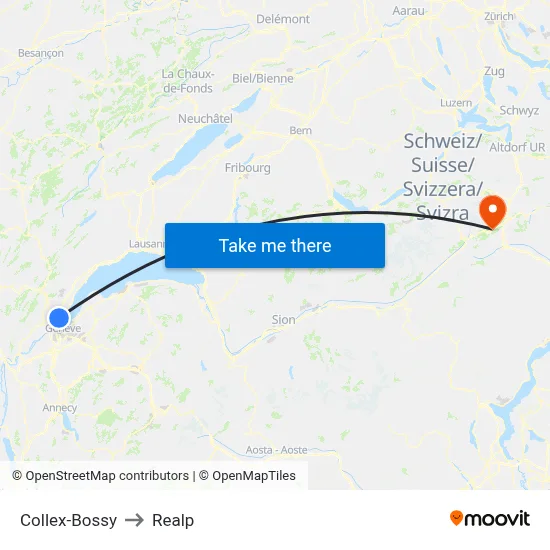 Collex-Bossy to Realp map