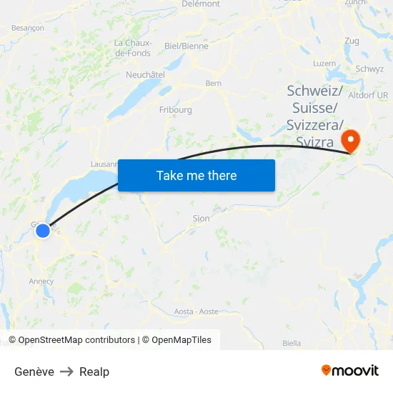 Genève to Realp map